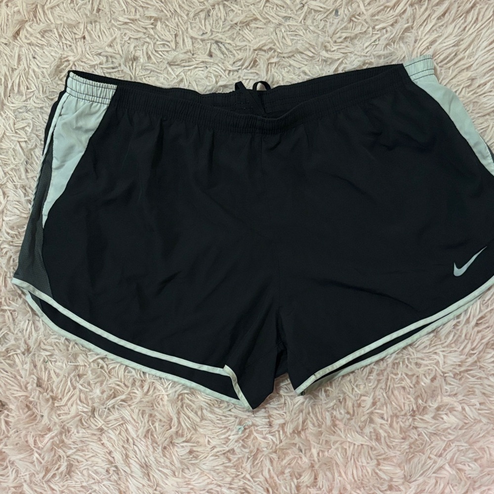Nike Women's Black and White Athletic Shorts